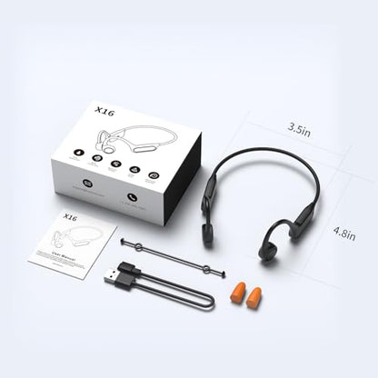 Haowolf Bone Conduction Headphones, 2026 Bluetooth 5.4 Open Ear Headphones with Mic, IPX8 Waterproof Swimming Headphones with 10H Playtime, 27g Lightweight Design Wireless Headset for Running