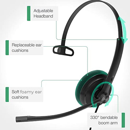 Yealink UH34 Lite Wired Headset,USB-A, Noise Canceling Mic,in-Line Controls