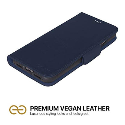 Dreem Fibonacci 2-in-1 Wallet Case for Apple iPhone SE 3 (2022), SE 2, & 8/7 - Luxury Vegan Leather, Magnetic Detachable Shockproof Phone Case, RFID Card Protection, 2-Way Flip Stand - Royal - color: Royal, size: iPhone SE 3 (2022), SE 2, & 8/7
