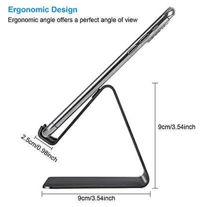 Cell Phone Stand - Aluminum Desktop Phone Holder, Anti-Slip, Universal Fit - color: Black