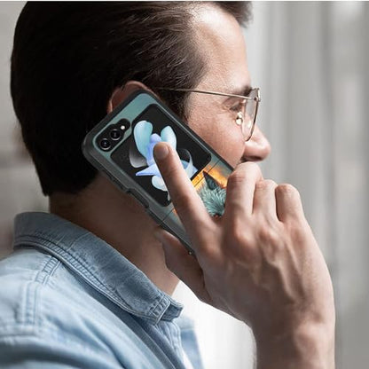 for Samsung Galaxy Z Flip 5 Case, Heavy Duty Dual Layer Hybrid Military Grade Shockproof Drop Folding Protective Cover for Samsung Galaxy Z Flip 5 5G 2023, Fire Wolf - color: Fire Wolf
