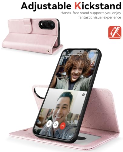 OCASE for Samsung Galaxy S25 Edge Detachable Wallet Case, Pink | 2-in-1, Card Holder, RFID Blocking, Stand, Wrist Strap, Shockproof, Wireless Charging, Magnetic, PU Leather Flip Phone Cover - color: Pink, size: Samsung Galaxy S25 Edge