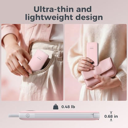 TESSAN Portable Charger with Built in Cables, 10000mAh Power Bank Wall Plug - color: Pink