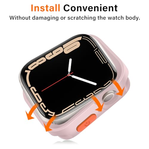 Amizee Rugged Case Compatible with Apple Watch Case Series 9/8/7 41mm SE 3/2/1 Series 6/5/4 40mm, Soft TPU Shockproof Bumper Drop Proof Protective Cover Compatible with iWatch - Pink - color: Pink, size: 40mm/41mm