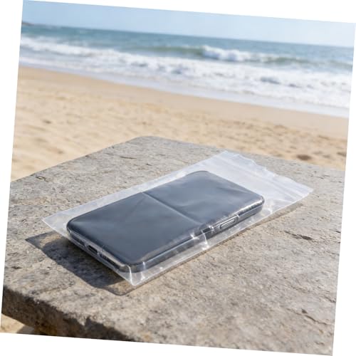 Mobestech 50pcs Waterproof Sealed Phone Case with Touchscreen, Thickened Mobile Phone Pouch 10x20cm, Dustproof Protective Bag for Hiking Camping Travel Transparent