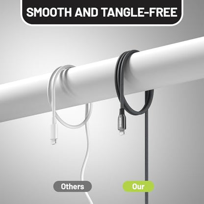 Woven USB A to Lightning Cable 6FT, Apple MFi Certified iPhone Cord - color: A to L Braided Black