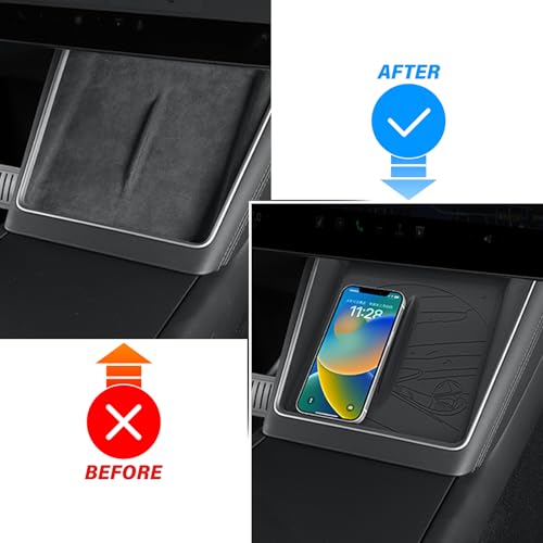 Center Center Wireless Charger Silicone Cover Designed for Tesla Model Y Juniper 2025-2026,Anti-Slip Silicone Mat for Model Y Juniper Center Console
