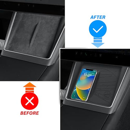 Center Center Wireless Charger Silicone Cover Designed for Tesla Model Y Juniper 2025-2026,Anti-Slip Silicone Mat for Model Y Juniper Center Console
