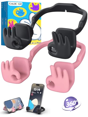 Stocking Stuffer for Wife Teen Girl Kids Tween Gift Phone Holder 3D OK Hand - color: Black & Pink