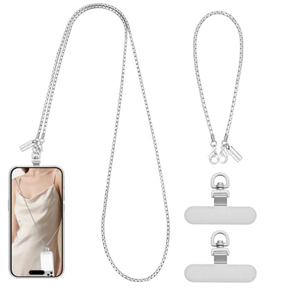 Dadanism Universal Phone Lanyard Set, Silver - color: Silver, size: 128+26 cm