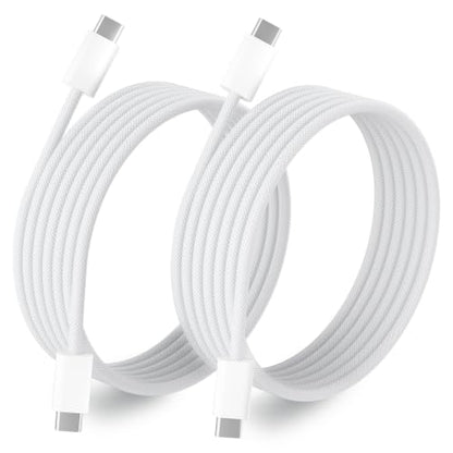 USB C Cable 6FT, 2-Pack Braided USB C Charging Cable - color: White, size: 6FT+6FT