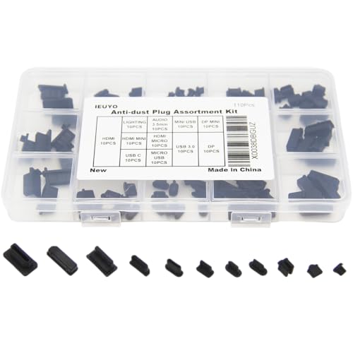 Silicone Anti Dust Cover Plug Stopper Cap Kit, Black, 11 Sizes, 110 Pcs - size: 11Sizes