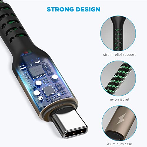 Multi Charging Cable, 2Pack 4FT Nylon Braided Universal 4 in 1 Multiple USB Cable 3A Charging ，with Dual Phone/USB-C/Micro-USB Port Adapter Connectors for Cell Phones Tablets and More