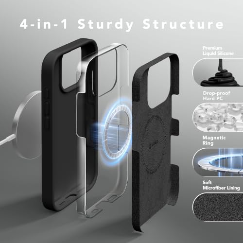 GONEZ Magnetic for iPhone 16 Pro Case, Silicone Cover Black - color: Black, size: Iphone 16 Pro