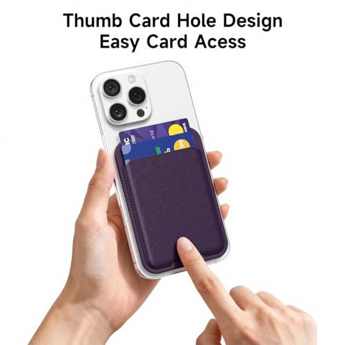 oakxco Phone Wallet Stick On, Slim Thin Adhesive ID Credit Card Holder Wallet Pocket Back of Phone Case, Hard Shell Plastic Sleeve Sticky Card Wallets Pouch for iPhone Samsung Pixel, Purple Lavender - color: Purple