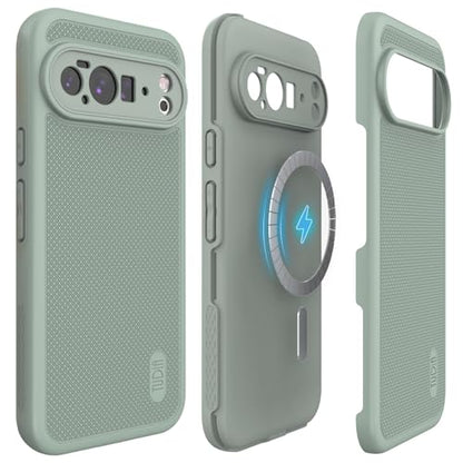 TUDIA MergeGrip [Compatible with Magsafe & Pixelsnap] for Google Pixel 10 Pro XL Case 2025, [Military Grade] Dual-Layer Shockproof Slim Non-Slip Heavy Duty Protective Phone Cases – Green Lily - color: Green Lily, size: Pixelsnap 10 Pro XL