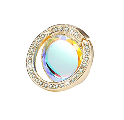 Glitter Bling Bling Phone Ring Holder,Sparkle Phone Ring Grip Artificial Stand with Flat Diamond,Flat Rhinestone Cell Finger Ring for Phones,Pad(Gold) - color: Gold