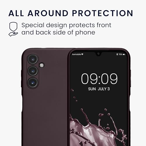 kwmobile Case Compatible with Samsung Galaxy A14 5G Case -Soft TPU Back Phone Cover - with Metallic Look - Metallic Berry - color: metallic berry, size: Galaxy A14 5G