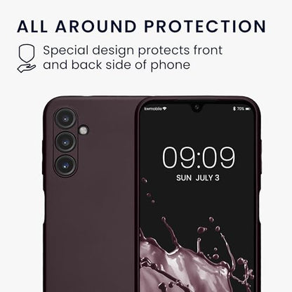kwmobile Case Compatible with Samsung Galaxy A14 5G Case -Soft TPU Back Phone Cover - with Metallic Look - Metallic Berry - color: metallic berry, size: Galaxy A14 5G