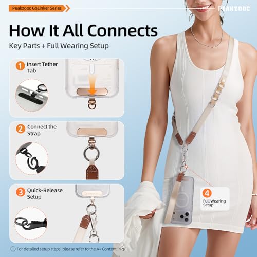 Phone Lanyard with Wallet, Adjustable Crossbody Phone Strap(Beige) - color: Beige
