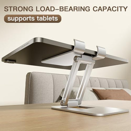 Phone Stand Holder for Desk Cell Phone iPhone 16 17 18 Pro Max Adjustable Foldable Portable Metal Desktop Office Table Bedside Nintendo Switch 2 Airplane Travel