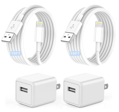 10FT iPhone Charger,[Apple MFi Certified]2Pack iPhone Charger Fast Charging - size: 10FT