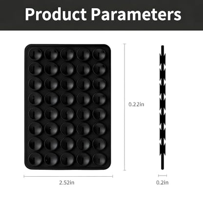 SHENGXIN 2 Pack Silicone Double-Sided Suction Grip – 40 Cups per Side, Strong Hold for iPhone, Galaxy, Pixel, Android – Hands-Free for Selfies & Videos (Black) - color: Black