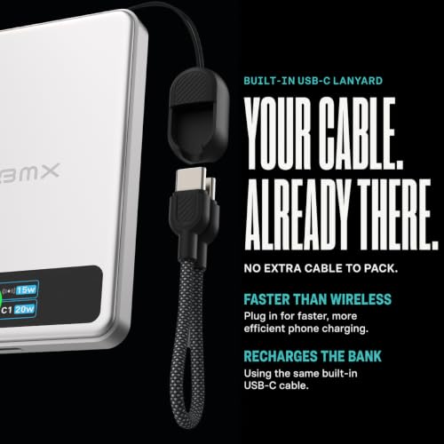BMX 5K Semi-Solid Power Bank, 5000mAh Qi2 (Blue) - color: Blue