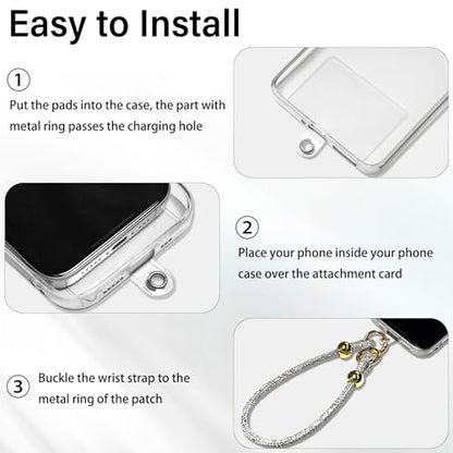 Luxury Diamond Phone Wrist Strap with Tether Tab & Pad (Z-Black) - color: Black, size: Classic