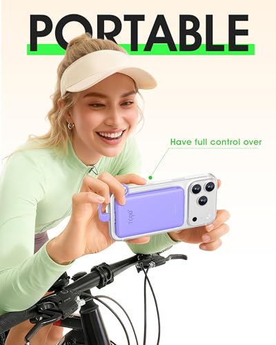 TG90° 5000mah Ultra Slim Power Bank Built-in AC Plug & 2 Cables,Purple - color: Purple