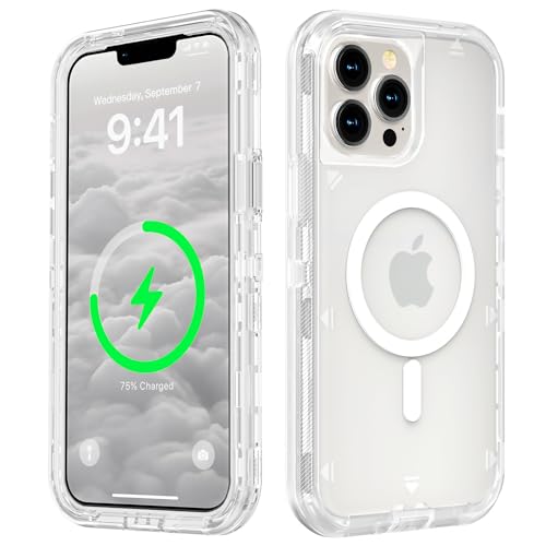 Follaroma for iPhone 13 Pro Max Case, Compatible with MagSafe, Dual Layer Transparent Magnetic Phone Cases, Heavy Duty Shockproof and Drop-Proof for iPhone 13 Pro Max Phone Case, 6.7 inch, Clear - color: Clear, size: iPhone 13 Pro Max 6.7''