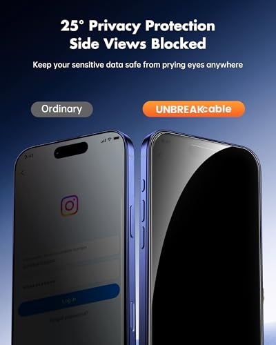 UNBREAKcable Privacy Screen Protector for iPhone 16-3 Pack - size: iPhone 16