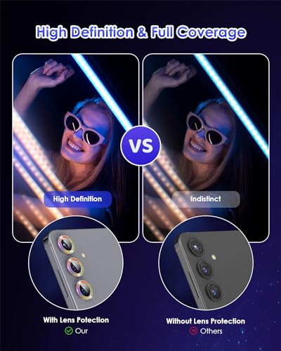 Compatible for Galaxy S25 Plus Camera Lens Protector Glitter Individual Aluminium Alloy Ring 9H Tempered Glass Bling Camera Cover for Samsung Galaxy S25 Plus Glitter Colorful