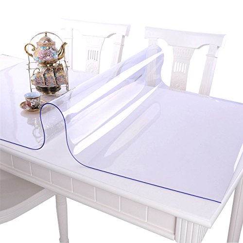 NECAUX Clear PVC Table Cover Protector 12 x 28 Inch 1.5mm Thick - color: Clear 1.5mm, size: 12" x 28"