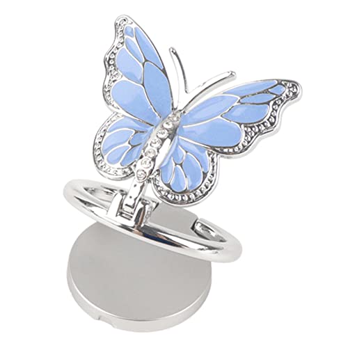 Phone Ring Holder Finger Kickstand, Bling Metal Cute Butterfly Cell Phone Ring Stand Grip Turns 360° Rotation Adjustable Sparkle Phone Grip Compatible with iPhone, Samsung, All Smartphone - color: Blue