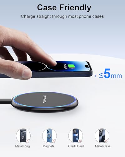 NANAMI Fast Wireless Charger [2 Pack] - Wireless Charging Pad for iPhone 18 Pro/18 Pro Max/17/17 Pro/17 Pro Max/16/15/14/13,10W for Samsung Galaxy S26/S26+/S25/S25 Ultra/S24/S24 Ultra/S23, New Airpods