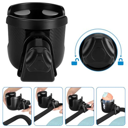 Accmor Stroller Cup Holder, Drinks Holder Bike Walker Wheelchair - color: All Black-Carbon Textured