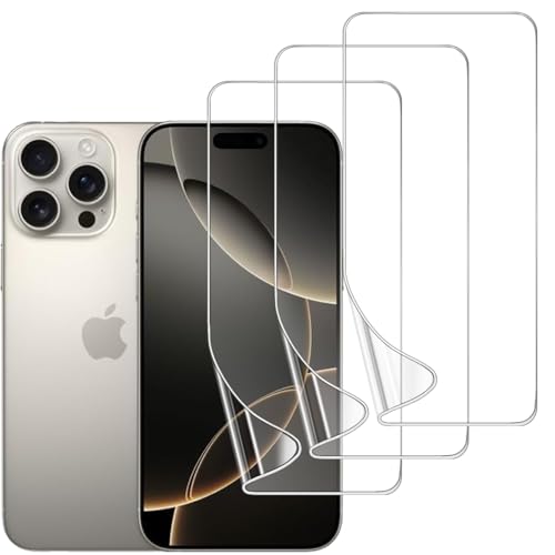 3 Pack TPU Screen Protector for iPhone 16 Pro, Self-Healing HD Clear Soft Flexible Hydrogel Film Compatible with iPhone 16 Pro 6.3" - Scratch-Resistant, Bubble Free, Easy Installation - size: iPhone 16 Pro