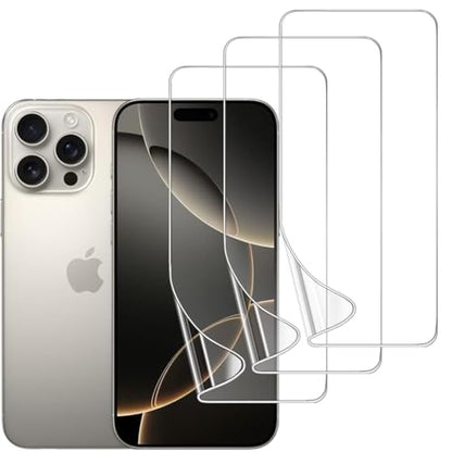 3 Pack TPU Screen Protector for iPhone 16 Pro, Self-Healing HD Clear Soft Flexible Hydrogel Film Compatible with iPhone 16 Pro 6.3" - Scratch-Resistant, Bubble Free, Easy Installation - size: iPhone 16 Pro