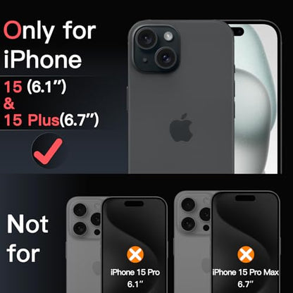 JETech Camera Lens Protector for iPhone 15/15 Plus, Black+Red, 1 Set - size: iPhone 15/15 Plus