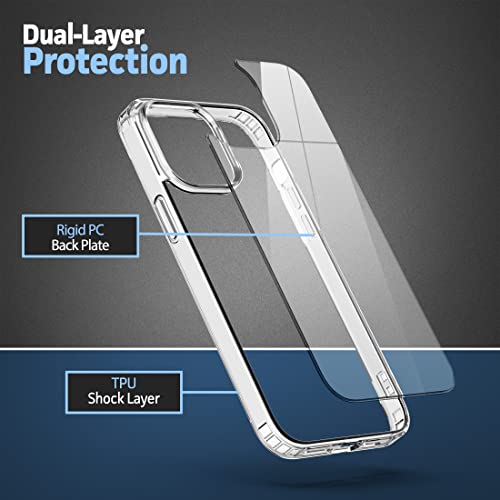 Encased Clear Case with Holster, Compatible with iPhone 14 Belt Clip - Protective Transparent Back Cover with Phone Holder (2022 Release)