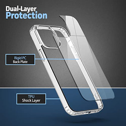 Encased Clear Case with Holster, Compatible with iPhone 14 Belt Clip - Protective Transparent Back Cover with Phone Holder (2022 Release)