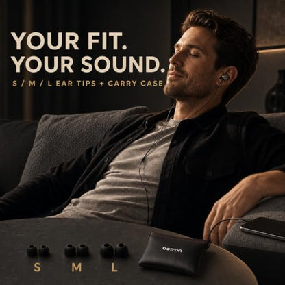 Betron BS10 Earphones Wired Earbud Headphones with 3.5mm Jack, Black - color: Black