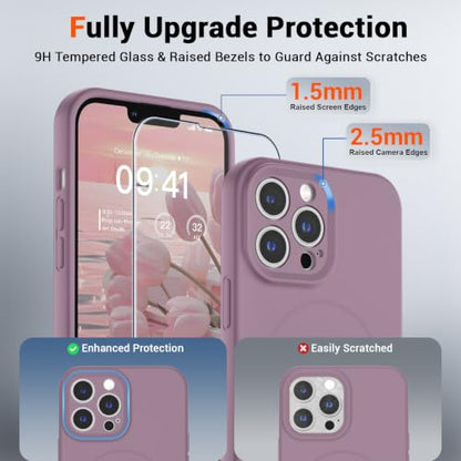 SUPFINE Silicone & Magnetic for iPhone 13 Pro Max Case - color: Blackcurrant, size: iPhone 13 Pro Max