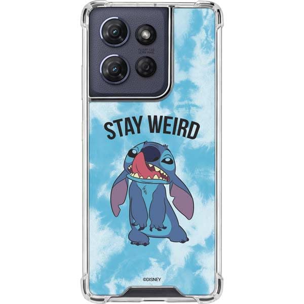 Skinit Clear Phone Case Compatible with Moto G Power 5G (2025) - Officially Licensed Disney Lilo and Stitch Stay Weird Design - color: Blue - DISLNS02