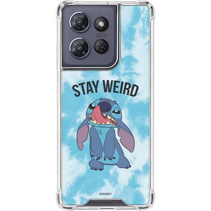 Skinit Clear Phone Case Compatible with Moto G Power 5G (2025) - Officially Licensed Disney Lilo and Stitch Stay Weird Design - color: Blue - DISLNS02
