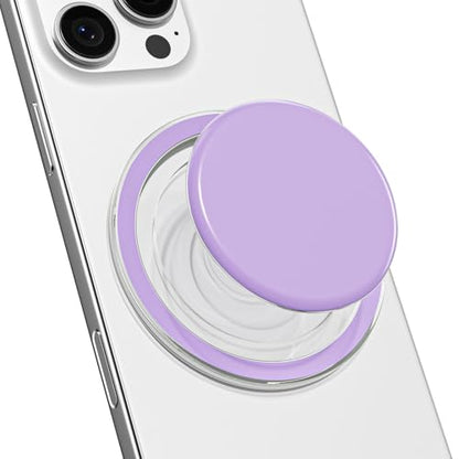 Svanove Magnetic Cell Phone Grip Compatible with Magsafe, Collapsible Phone Stand Holder Round Expanding Kickstand for iPhone Samsung Mobile Phones, Cute Soft Silicone Glossy Jelly, Purple Lavender - color: Purple, style: Magnetic