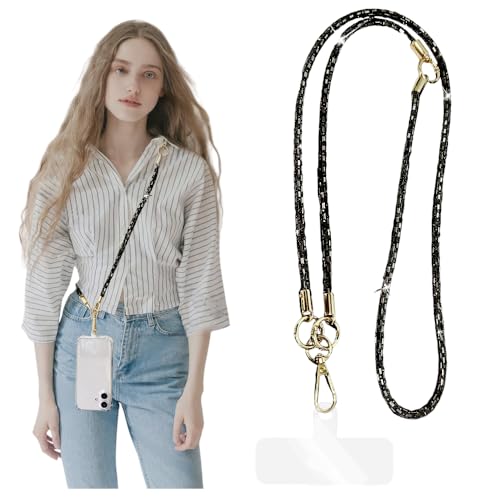 2Pcs Phone Crossbody Lanyard and Wrist Strap, Universal Cell Phone Lanyard Strap with 2Tether Tab - color: J