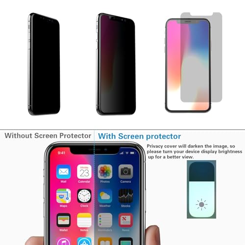 6.1-inch [2 Pack] Privacy Screen Protector for iPhone 16/15[Anti-Spy] Tempered Glass Film,Touch Sensitive/Anti Scratch/Fingerprint/Easy Install Bubble Free