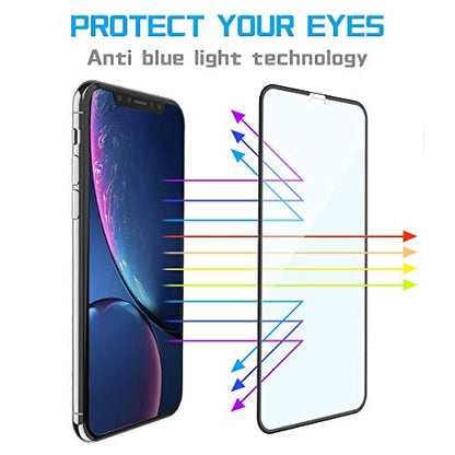 MANTO Screen Protector Compatible with iPhone 11 and iPhone XR 6.1 Inch Full Coverage Tempered Glass Film, 3D Touch, Anti Fingerprint, 3 Pack